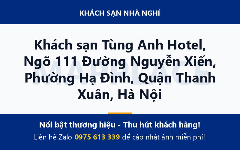 Khách sạn Tùng Anh Hotel, Ngõ 111 Đường Nguyễn Xiển, Phường Hạ Đình, Quận Thanh Xuân, Hà Nội