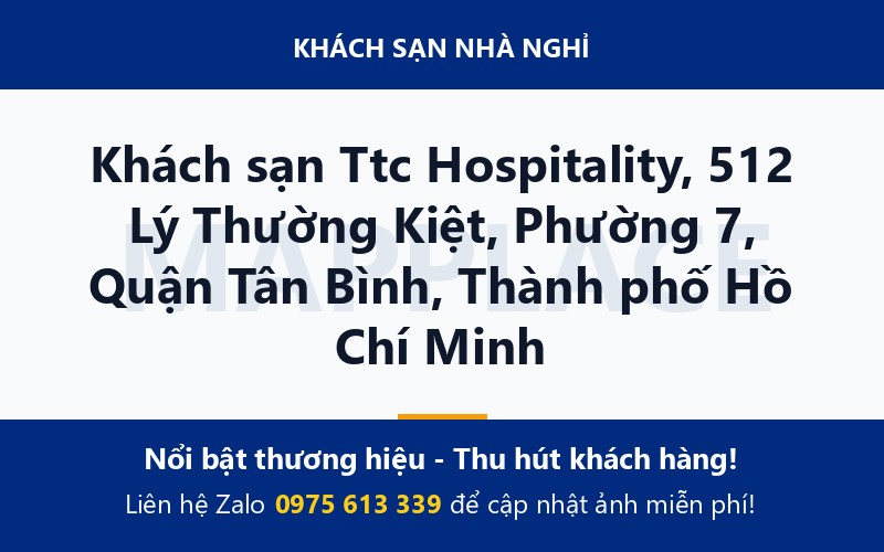 Khách sạn Ttc Hospitality, 512 Lý Thường Kiệt, Phường 7, Quận Tân Bình, Thành phố Hồ Chí Minh