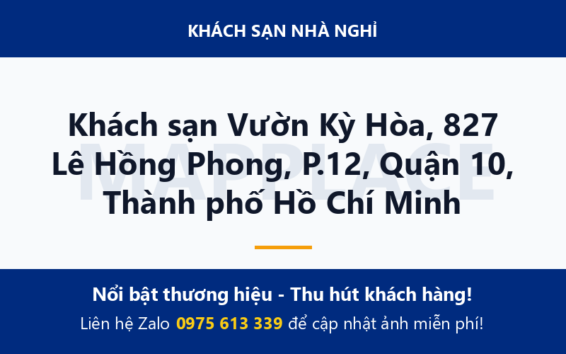 Khách sạn Vườn Kỳ Hòa, 827 Lê Hồng Phong, P.12, Quận 10, Thành phố Hồ Chí Minh