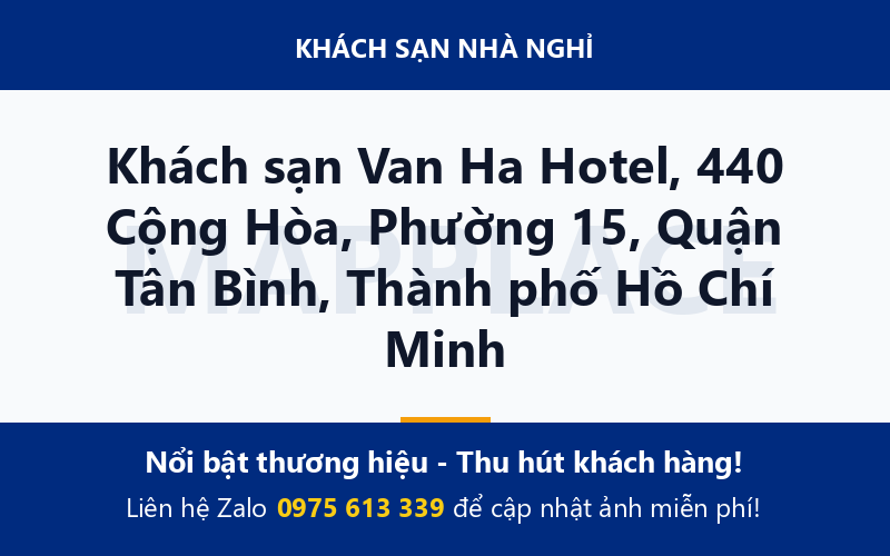 Khách sạn Van Ha Hotel, 440 Cộng Hòa, Phường 15, Quận Tân Bình, Thành phố Hồ Chí Minh
