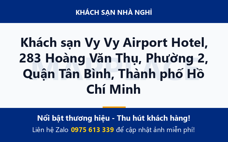 Khách sạn Vy Vy Airport Hotel, 283 Hoàng Văn Thụ, Phường 2, Quận Tân Bình, Thành phố Hồ Chí Minh