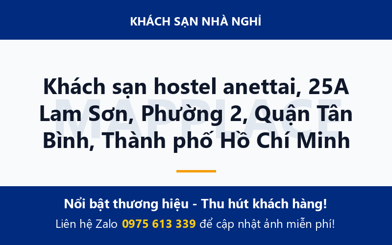 Khách sạn hostel anettai, 25A Lam Sơn, Phường 2, Quận Tân Bình, Thành phố Hồ Chí Minh