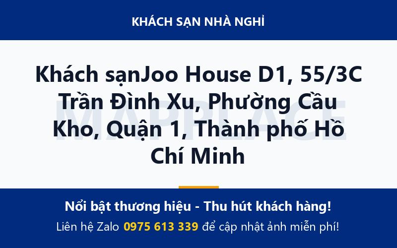 Khách sạnJoo House D1, 55/3C Trần Đình Xu, Phường Cầu Kho, Quận 1, Thành phố Hồ Chí Minh