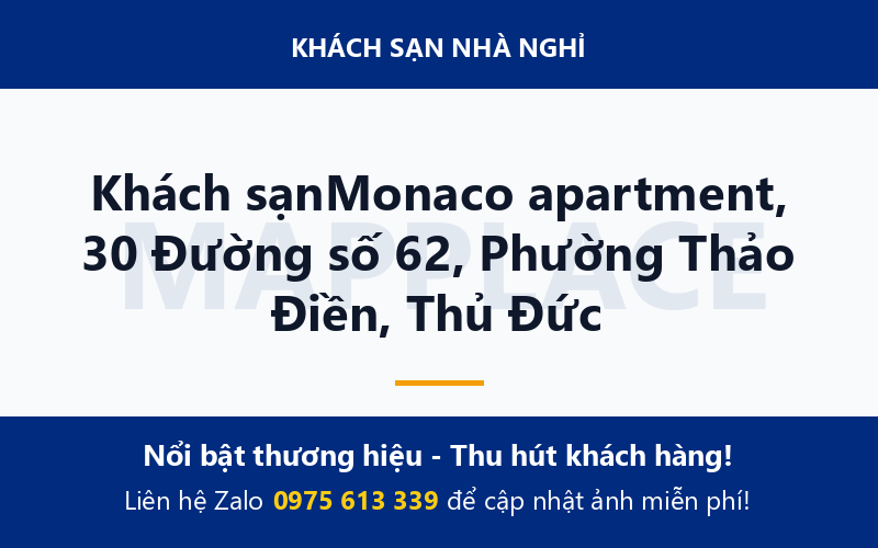 Khách sạnMonaco apartment, 30 Đường số 62, Phường Thảo Điền, Thủ Đức