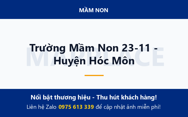 Trường Mầm Non 23-11 - Huyện Hóc Môn