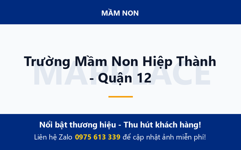 Trường Mầm Non Hiệp Thành - Quận 12