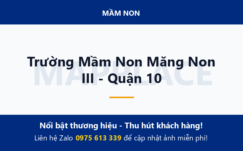 Trường Mầm Non Măng Non III - Quận 10