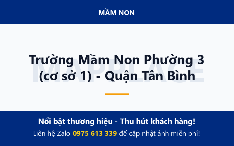 Trường Mầm Non Phường 3 (cơ sở 1) - Quận Tân Bình