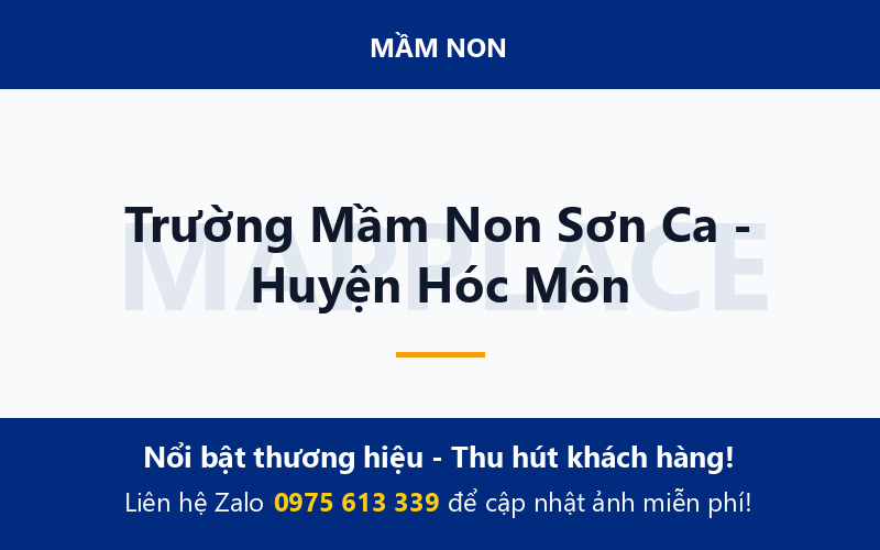 Trường Mầm Non Sơn Ca - Huyện Hóc Môn