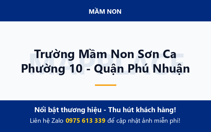 Trường Mầm Non Sơn Ca Phường 10 - Quận Phú Nhuận