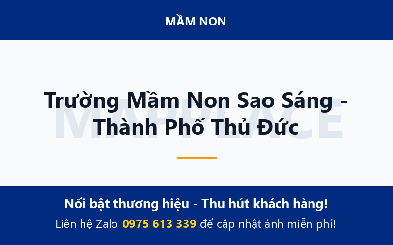 Trường Mầm Non Sao Sáng - Thành Phố Thủ Đức