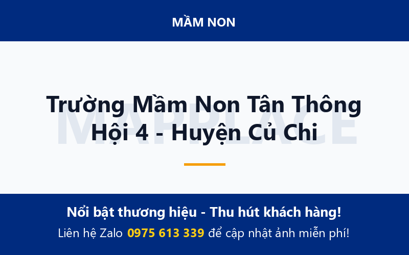 Trường Mầm Non Tân Thông Hội 4 - Huyện Củ Chi