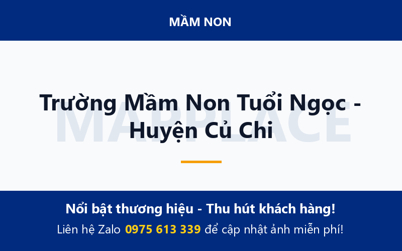 Trường Mầm Non Tuổi Ngọc - Huyện Củ Chi