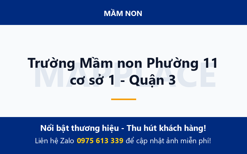 Trường Mầm non Phường 11 cơ sở 1 - Quận 3