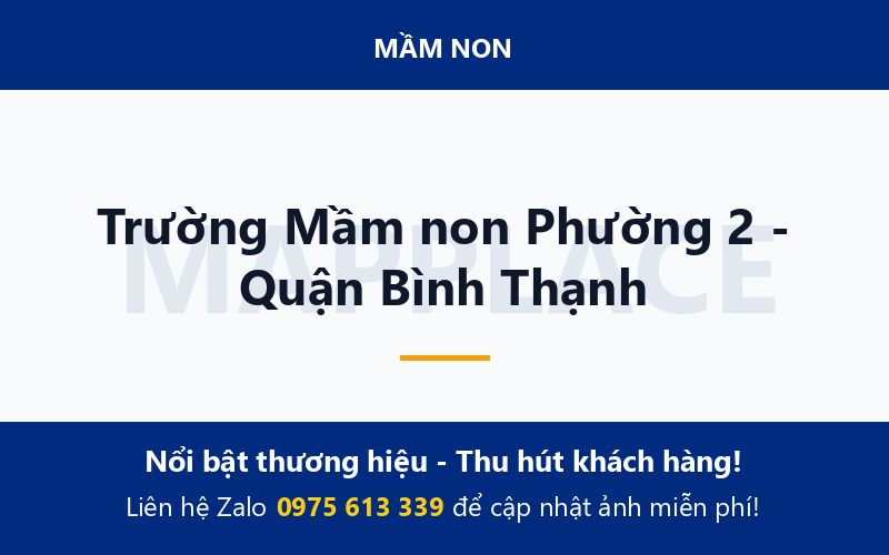 Trường Mầm non Phường 2 - Quận Bình Thạnh