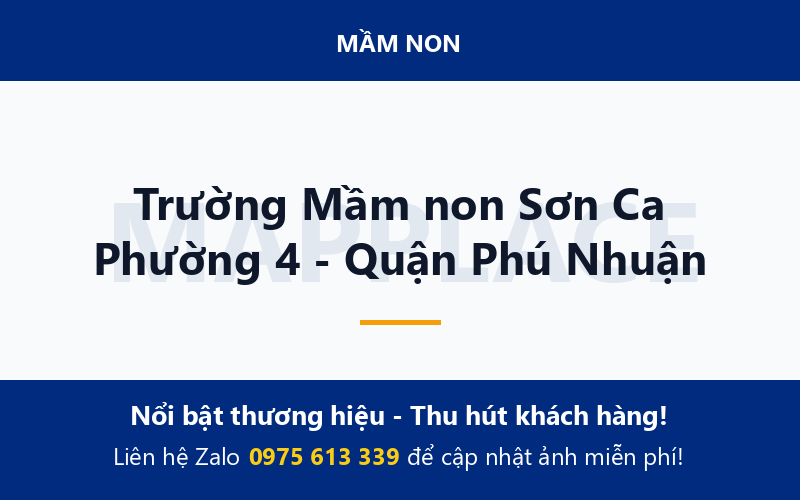 Trường Mầm non Sơn Ca Phường 4 - Quận Phú Nhuận