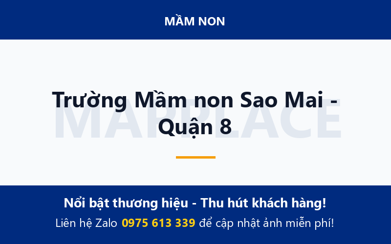 Trường Mầm non Sao Mai - Quận 8