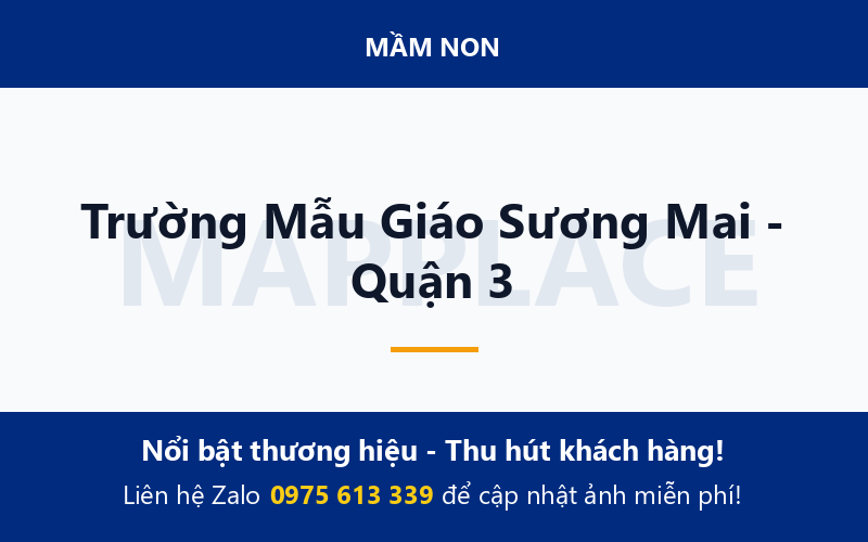 Trường Mẫu Giáo Sương Mai - Quận 3