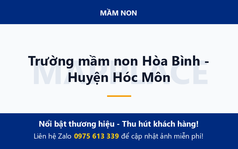Trường mầm non Hòa Bình - Huyện Hóc Môn