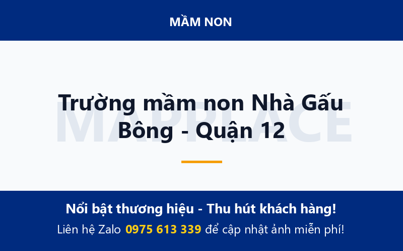 Trường mầm non Nhà Gấu Bông - Quận 12
