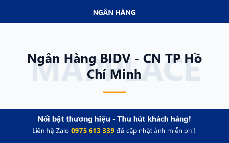 Ngân Hàng BIDV - CN TP Hồ Chí Minh