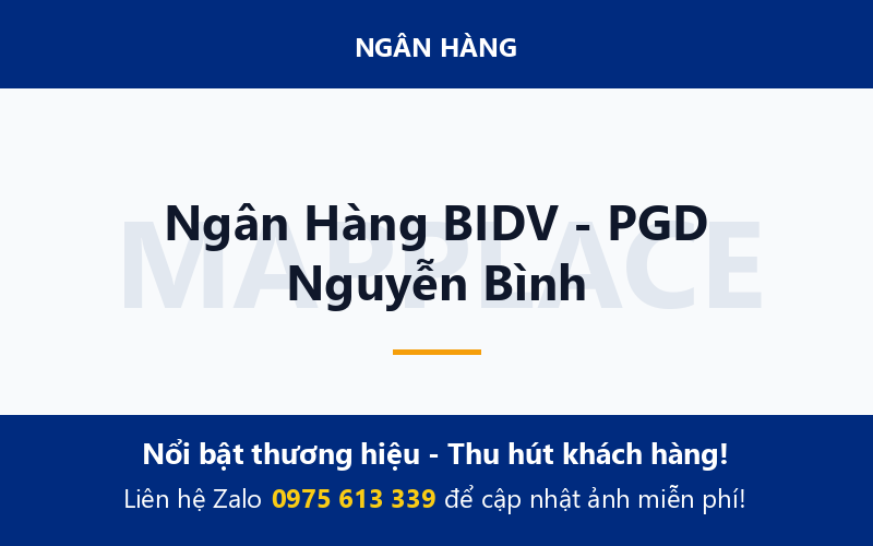 Ngân Hàng BIDV - PGD Nguyễn Bình