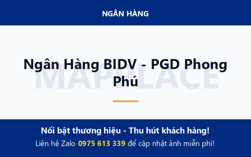 Ngân Hàng BIDV - PGD Phong Phú