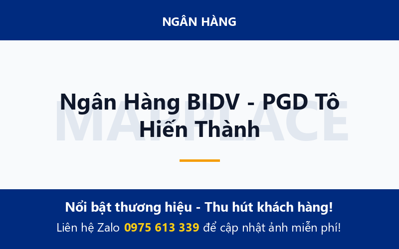 Ngân Hàng BIDV - PGD Tô Hiến Thành