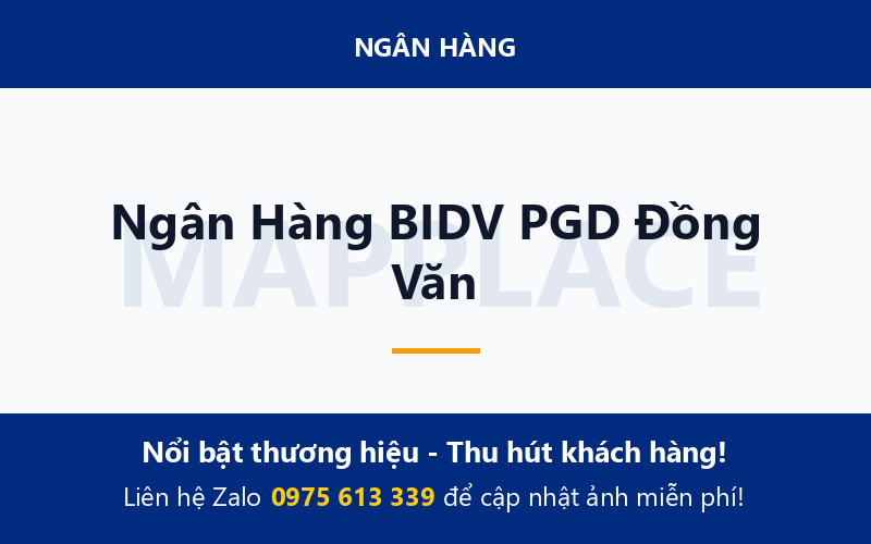 Ngân Hàng BIDV PGD Đồng Văn
