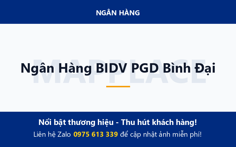 Ngân Hàng BIDV PGD Bình Đại