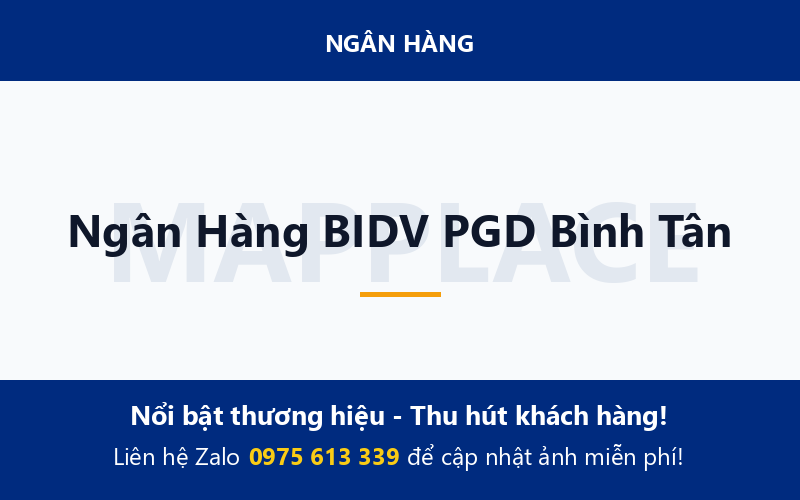 Ngân Hàng BIDV PGD Bình Tân