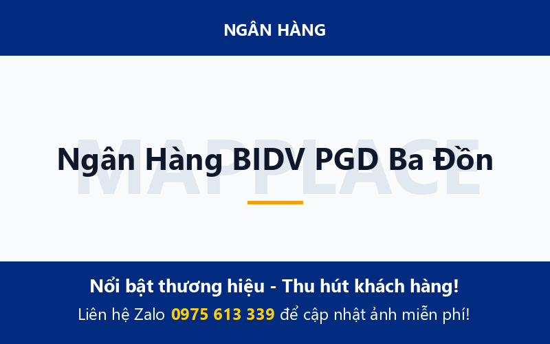 Ngân Hàng BIDV PGD Ba Đồn