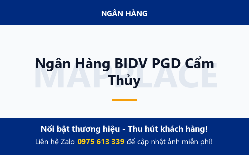 Ngân Hàng BIDV PGD Cẩm Thủy