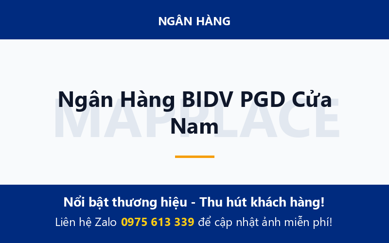 Ngân Hàng BIDV PGD Cửa Nam