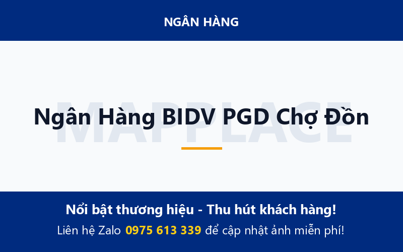 Ngân Hàng BIDV PGD Chợ Đồn