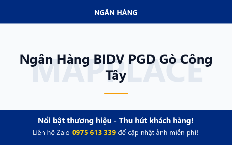 Ngân Hàng BIDV PGD Gò Công Tây