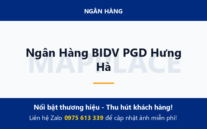 Ngân Hàng BIDV PGD Hưng Hà
