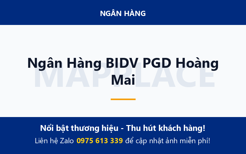 Ngân Hàng BIDV PGD Hoàng Mai