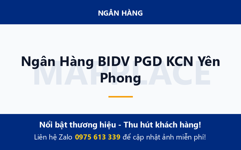 Ngân Hàng BIDV PGD KCN Yên Phong