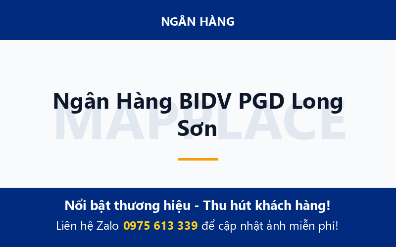 Ngân Hàng BIDV PGD Long Sơn