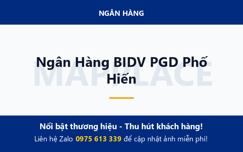Ngân Hàng BIDV PGD Phố Hiến