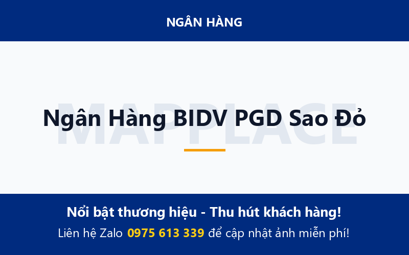Ngân Hàng BIDV PGD Sao Đỏ