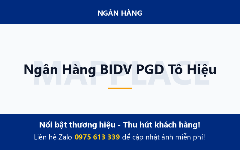 Ngân Hàng BIDV PGD Tô Hiệu