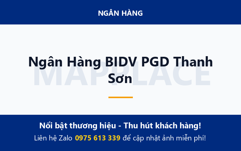 Ngân Hàng BIDV PGD Thanh Sơn