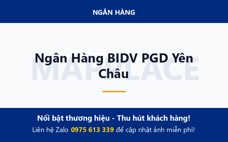 Ngân Hàng BIDV PGD Yên Châu