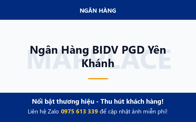 Ngân Hàng BIDV PGD Yên Khánh