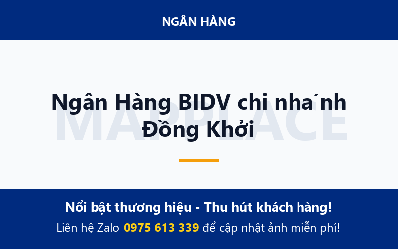 Ngân Hàng BIDV chi nhánh Đồng Khởi