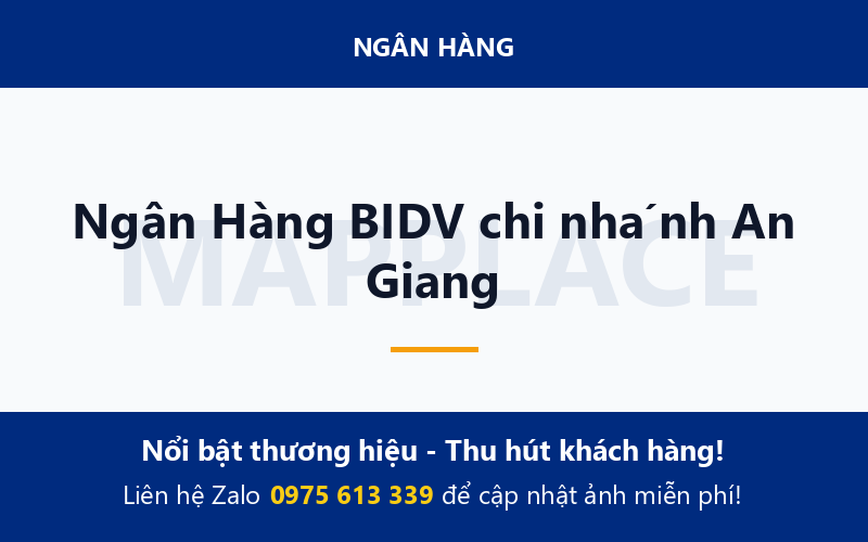 Ngân Hàng BIDV chi nhánh An Giang