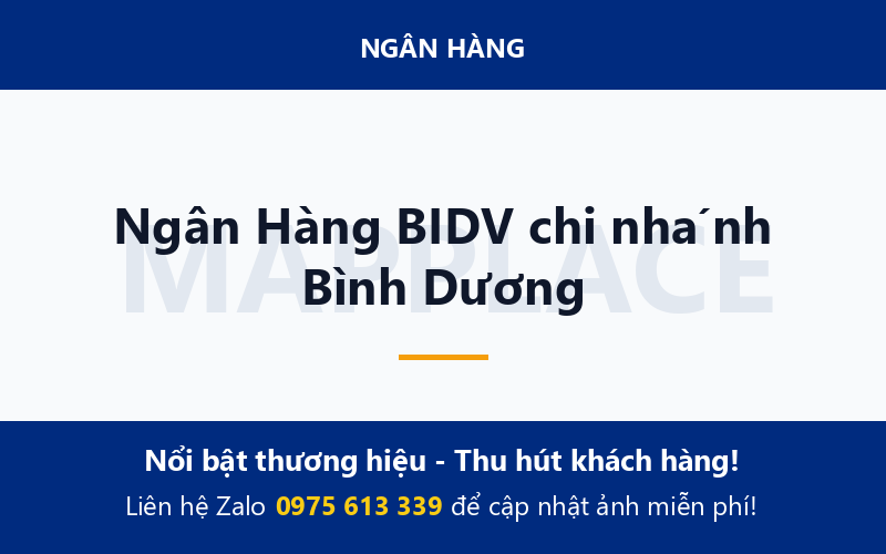 Ngân Hàng BIDV chi nhánh Bình Dương