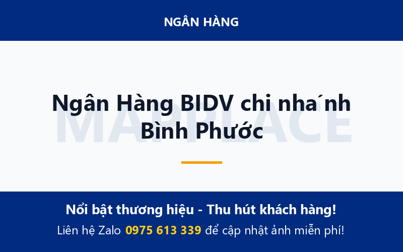 Ngân Hàng BIDV chi nhánh Bình Phước